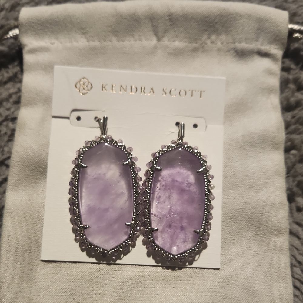 Kendra Scott Purple Drop Earrings - Picture 1 of 7